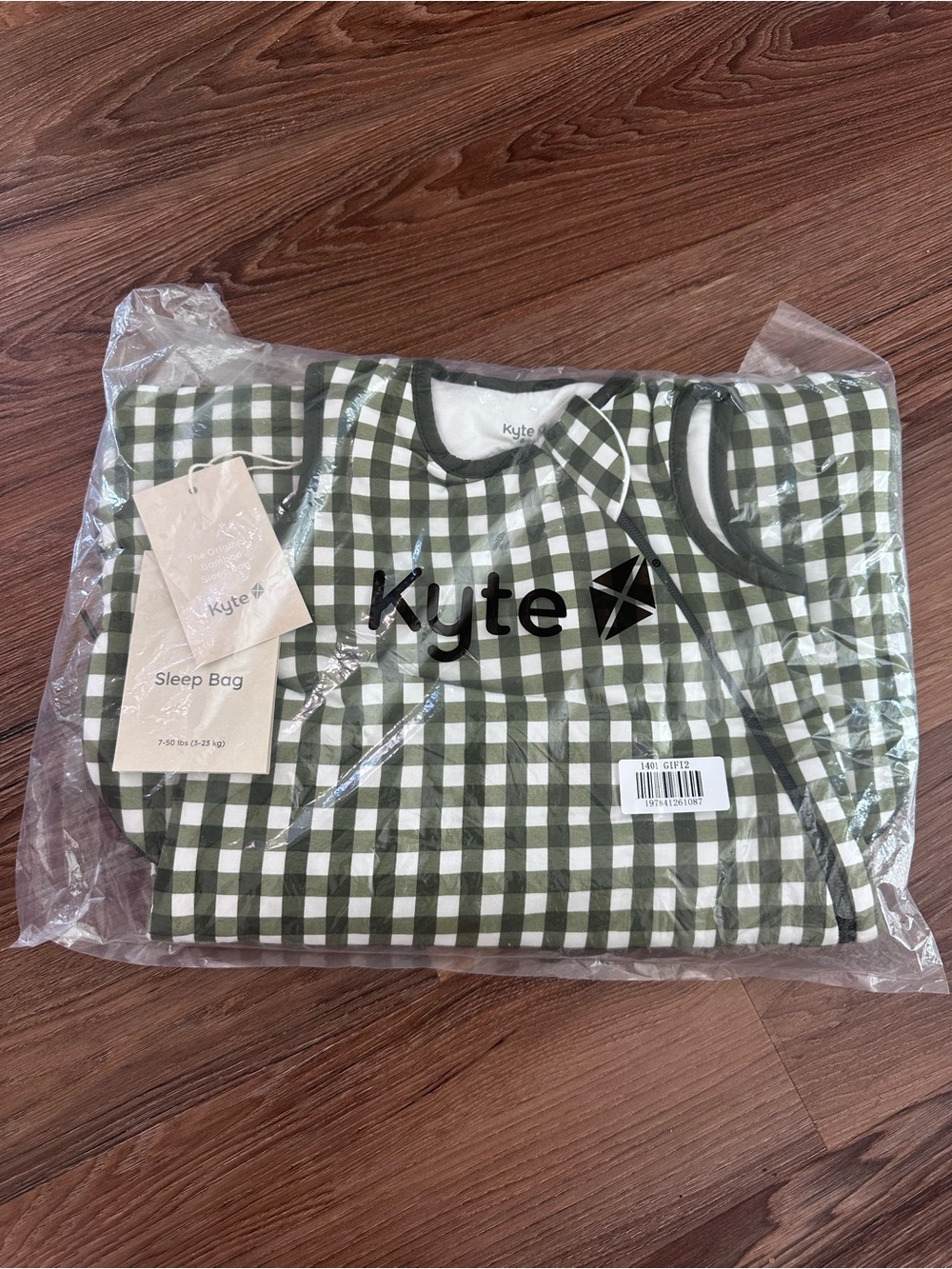 Kyte Baby - Gingham Fir Sleep Bag size M NWT